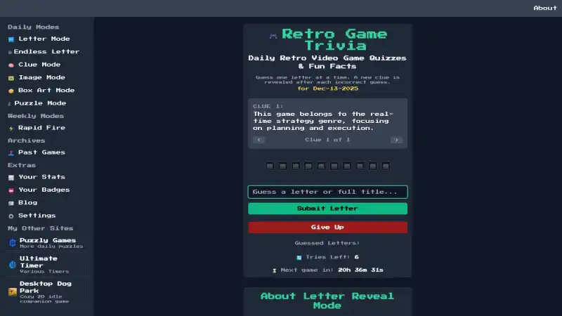 RetroTrivia games