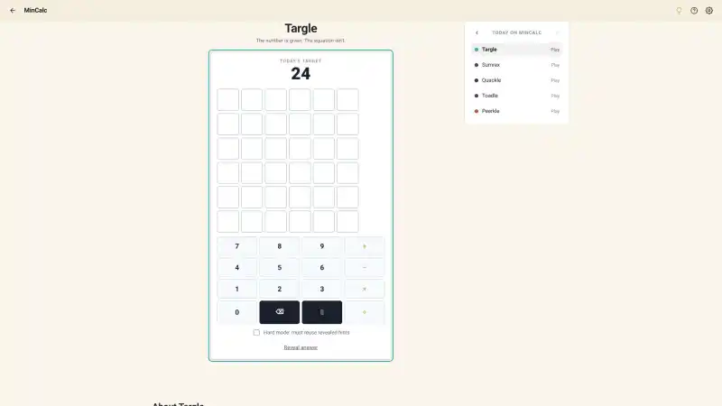 Mincalc Targle