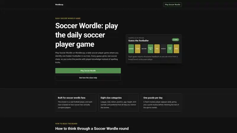 Soccer Wordle | Play the Daily Soccer Player Game