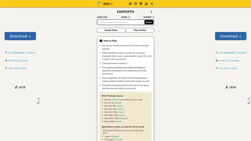Contexto - Daily Word Guessing Game