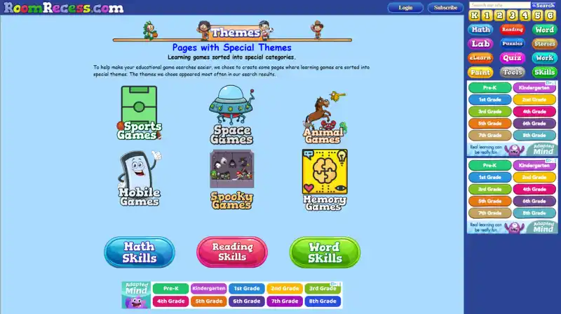 RoomRecess | Free Learning Games for Kids Online