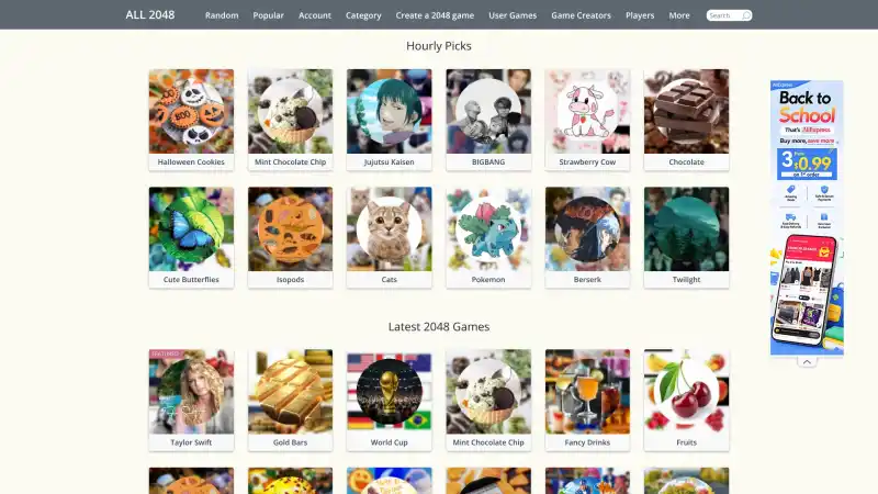 ALL 2048 - Play 2048 Game Online