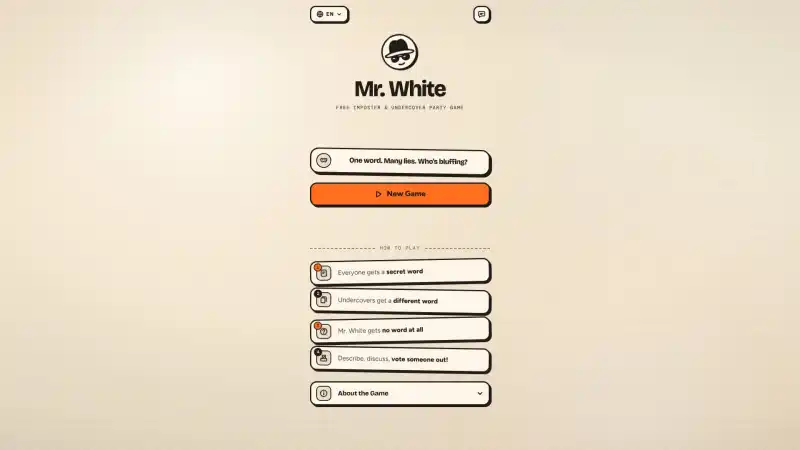 Mr. White - Free Imposter & Undercover Party Game