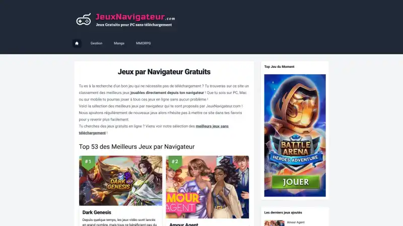 Jeux par Navigateur