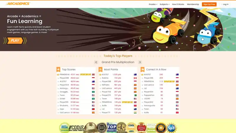Arcademics - Math Games, Language Arts Games, and More